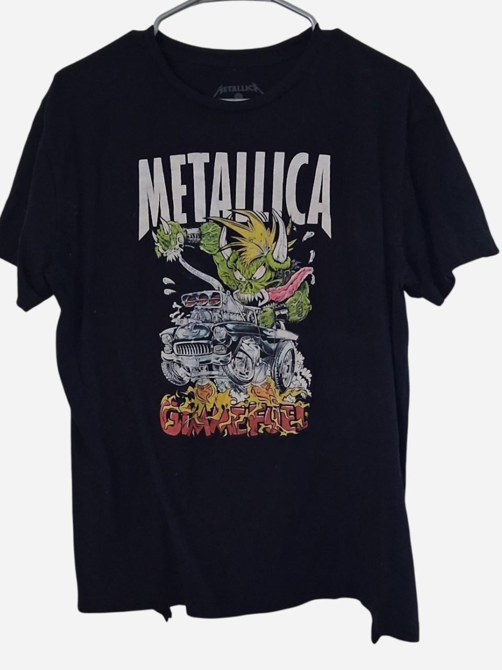 Metallica Black Short-Sleeve Graphic Tee - Band Logo Car Design